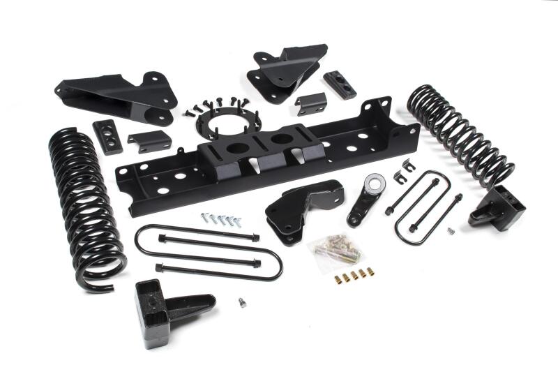 Ram 3500 Suspension Lift Kit - Zone Offroad - 4in Radius Arm Bracket, 3in Rear Block w/o Overload, Nitro Shocks - `19-`27